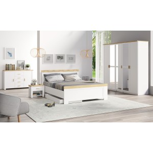 Commode collection JASPER, 2 portes, 4 tiroirs, idéal pour la chambre