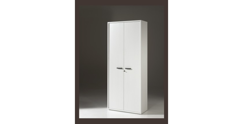 Armoire de bureau – 2 portes et étagères – Collection SOON – Blanc Mat