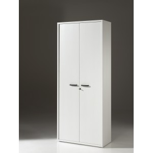 Armoire de bureau – 2 portes et étagères – Collection SOON – Blanc Mat