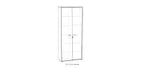 Armoire de bureau – 2 portes et étagères – Collection SOON – Blanc Mat