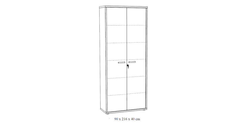 Armoire de bureau – 2 portes et étagères – Collection SOON – Blanc Mat