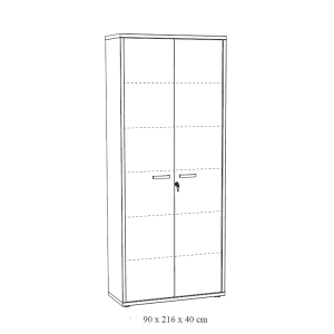 Armoire de bureau – 2 portes et étagères – Collection SOON – Blanc Mat