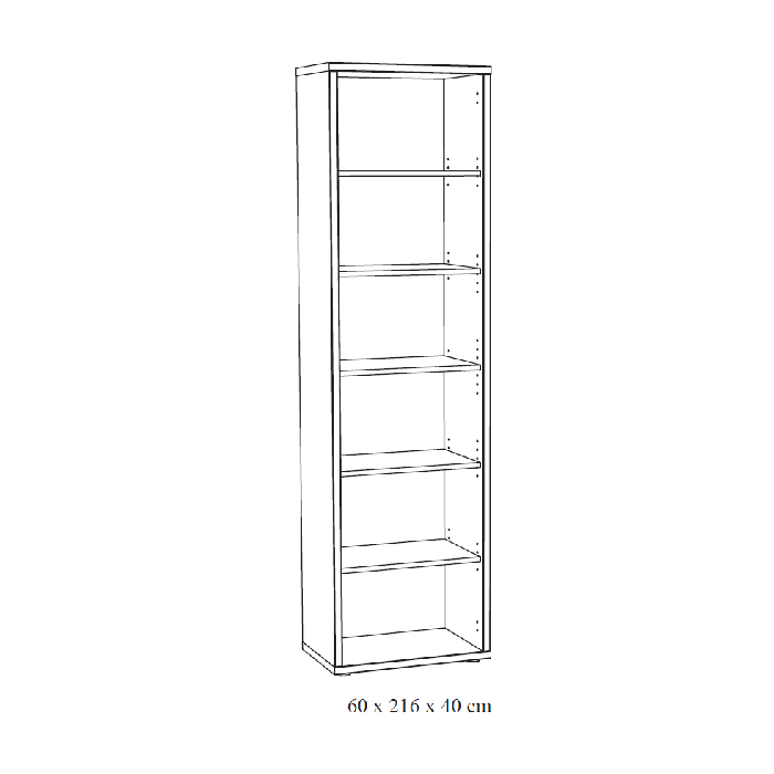 Bibliothèque de bureau avec 5 étagères – Collection SOON – Blanc Mat
