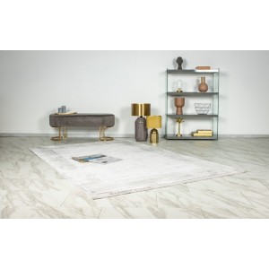 Tapis 290x200cm, design E309E coloris argent - Confort et élégance pour votre intérieur