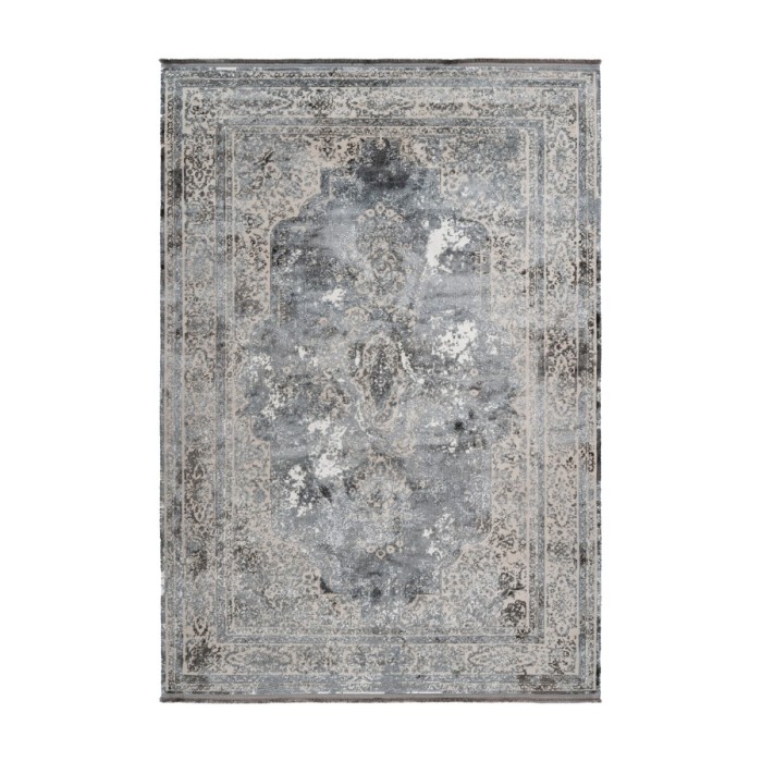 Tapis 170x120cm, design E209E coloris argent - Confort et élégance pour votre intérieur