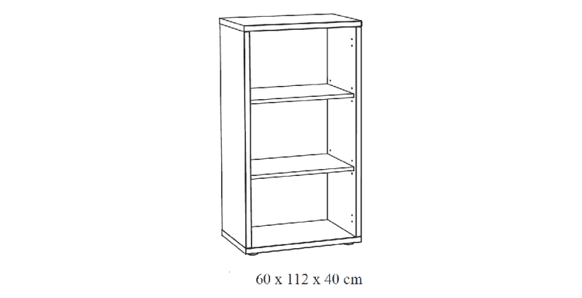 Bibliothèque de bureau avec 2 étagères – Collection SOON – Blanc Mat