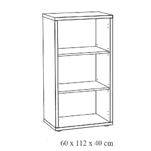 Bibliothèque de bureau avec 2 étagères – Collection SOON – Blanc Mat