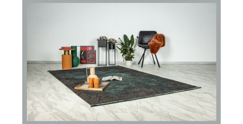 Tapis 290x200cm, design E509E coloris vert onyx - Confort et élégance pour votre intérieur