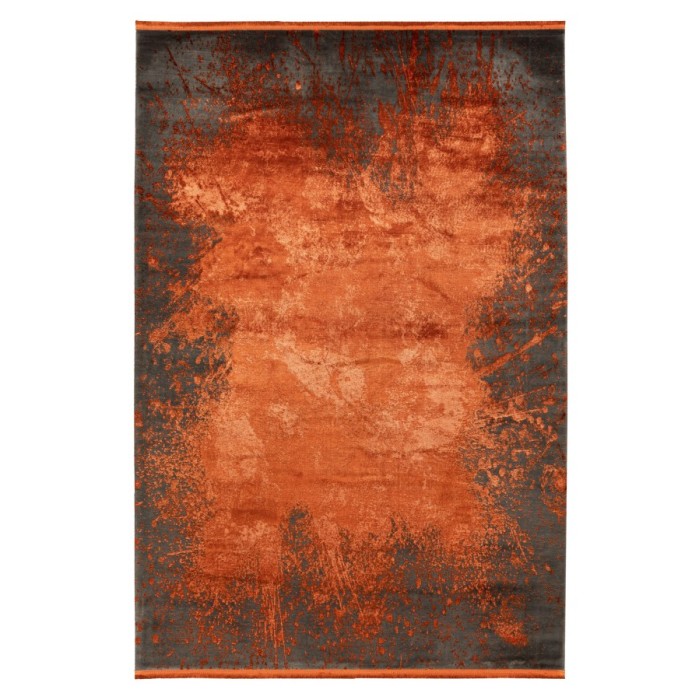 Tapis 290x200cm, design E509E coloris terracotta - Confort et élégance pour votre intérieur