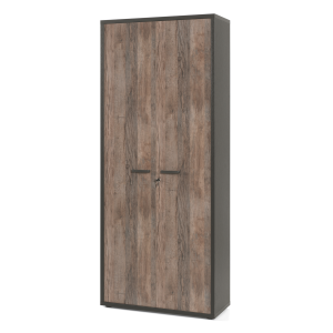 Ensemble de 8 meubles de bureau professionnel coloris chêne vieilli et noir collection SOON