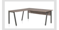 Ensemble de 8 meubles de bureau professionnel coloris chêne vieilli et noir collection SOON