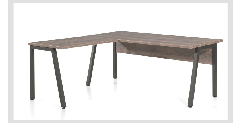 Ensemble de 8 meubles de bureau professionnel coloris chêne vieilli et noir collection SOON