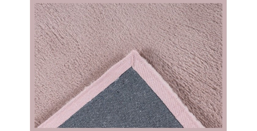 Tapis 110x60cm, design E005N coloris rose pastelle - Confort et élégance pour votre intérieur
