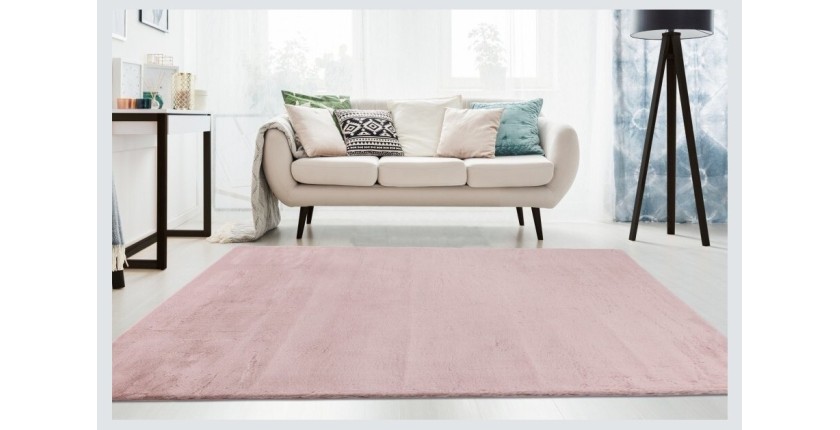 Tapis 230x160cm, design E005N coloris rose pastelle - Confort et élégance pour votre intérieur
