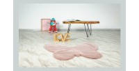 Tapis enfant 100x100, design E005S coloris rose poudré - Confort et élégance pour votre intérieur