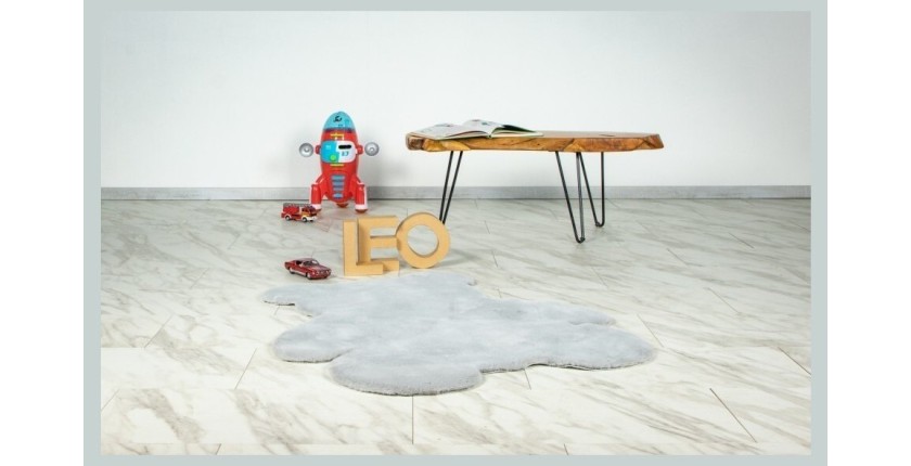 Tapis enfant 110x90cm, design E205S coloris argent - Confort et élégance pour votre intérieur