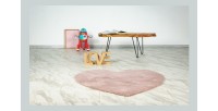 Tapis enfant 100x100cm, design E305S coloris rose poudré - Confort et élégance pour votre intérieur