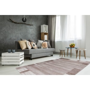 Tapis 150x80cm, design F005G coloris beige - Confort et élégance pour votre intérieur