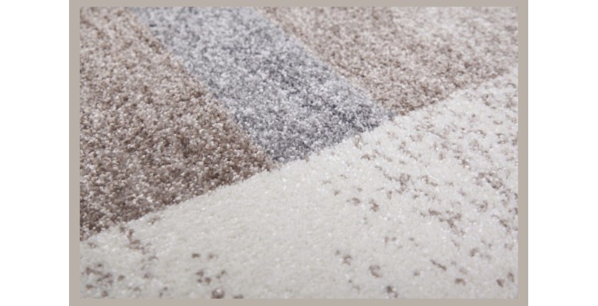Tapis 150x80cm, design F005G coloris beige argenté - Confort et élégance pour votre intérieur