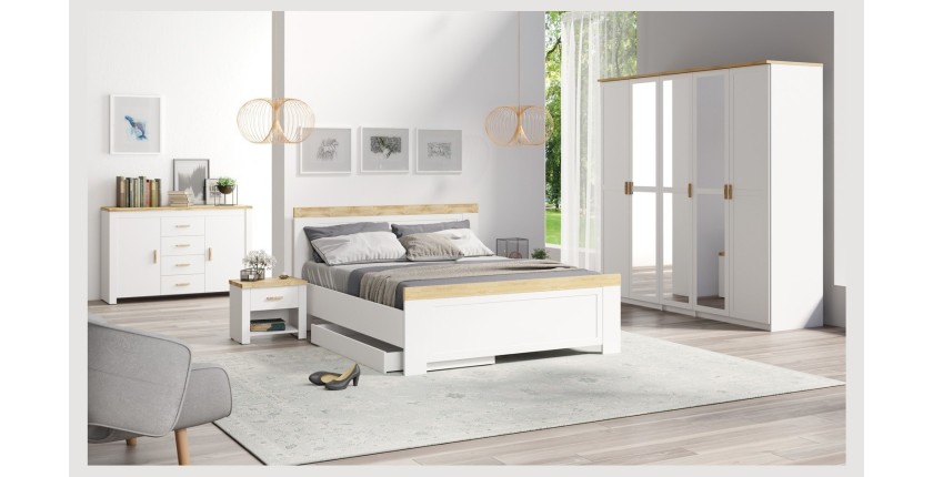 Lit 2 places en 160x200 collection JASPER. Idéal pour votre chambre