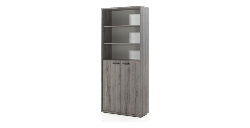 Set di 8 mobili da ufficio professionale color grigio effetto legno collezione SOON