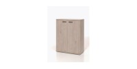 Meuble de rangement pour bureau 2 portes coloris chêne clair collection YUKON