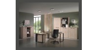 Meuble de rangement pour bureau 2 portes coloris chêne clair collection YUKON