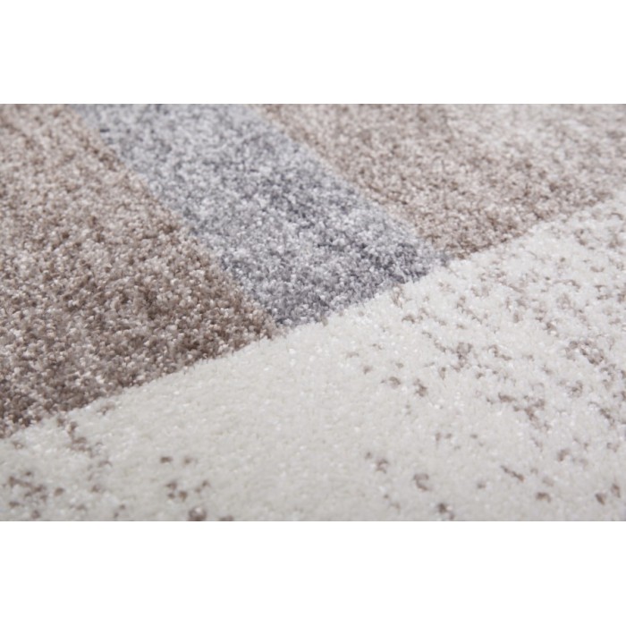 Tapis 170x120cm, design F005G coloris beige argenté - Confort et élégance pour votre intérieur