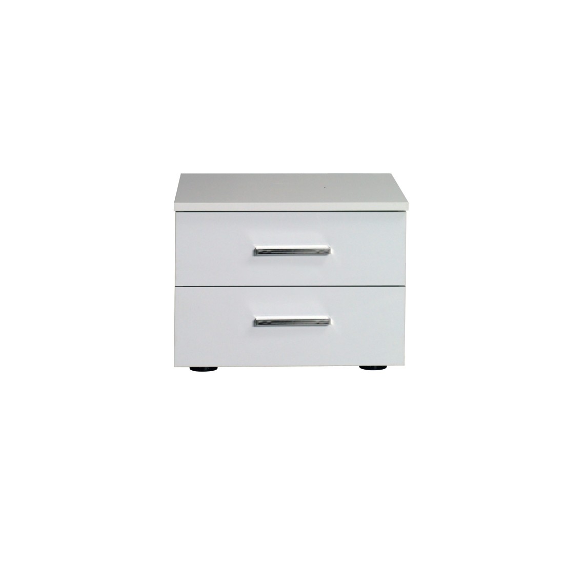 Lot de deux tables de chevet pour chambre à coucher. Collection SENA. Coloris blanc brillant