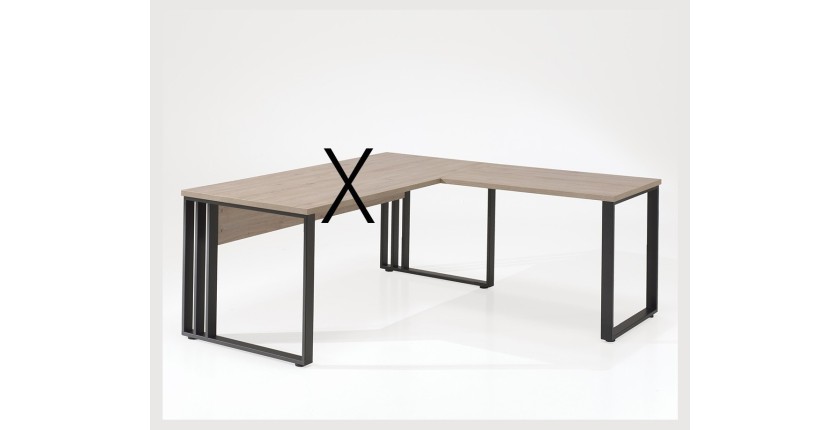 Retour pour bureau de la collection YUKON coloris chêne clair et pieds métalliques noirs