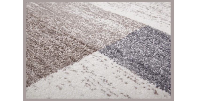 Tapis 150x80cm, design F105G coloris beige argenté - Confort et élégance pour votre intérieur