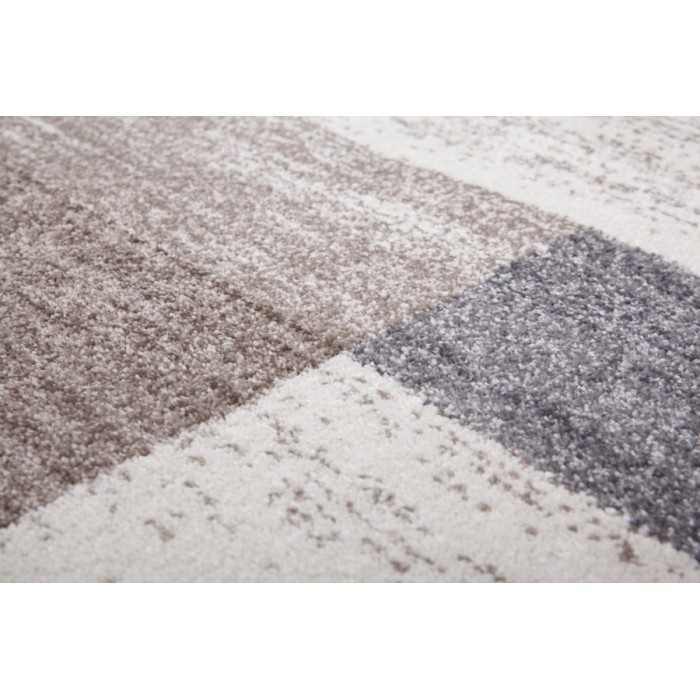 Tapis 170x120cm, design F105G coloris beige argenté - Confort et élégance pour votre intérieur