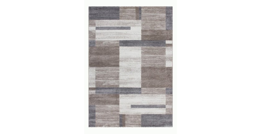 Tapis 170x120cm, design F105G coloris beige argenté - Confort et élégance pour votre intérieur