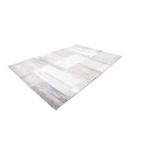 Tapis 230x160cm, design F105G coloris beige argenté - Confort et élégance pour votre intérieur