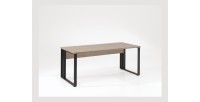 Bureau professionnel 160cm coloris chêne clair et noir collection YUKON