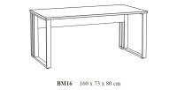 Bureau professionnel 160cm coloris chêne clair et noir collection YUKON