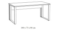 Professioneel bureau 180cm in lichte eiken en zwarte kleur, collectie YUKON