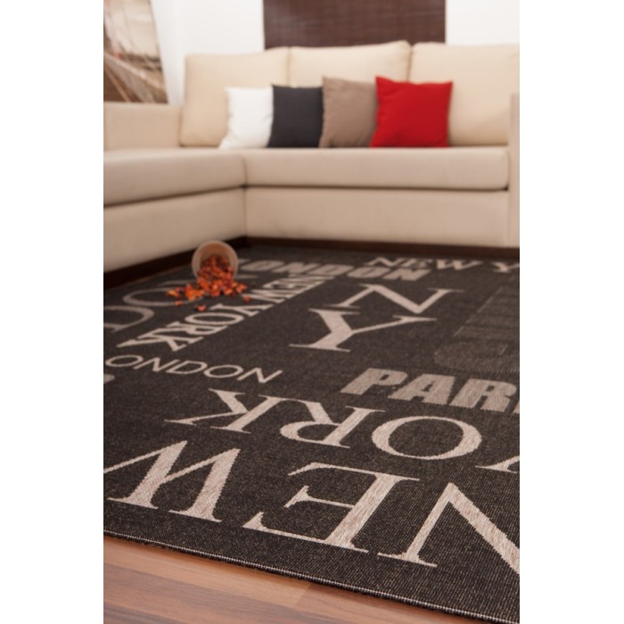 Tapis 110x60cm, design F115A coloris graphite - Confort et élégance pour votre intérieur