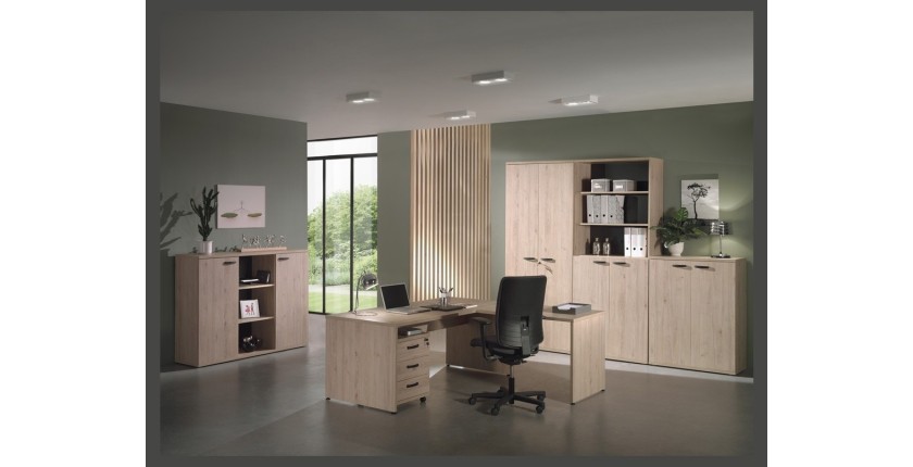 Professioneel bureau 140cm lichte eikenkleur collectie YUKON