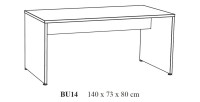 Professioneel bureau 140cm lichte eikenkleur collectie YUKON