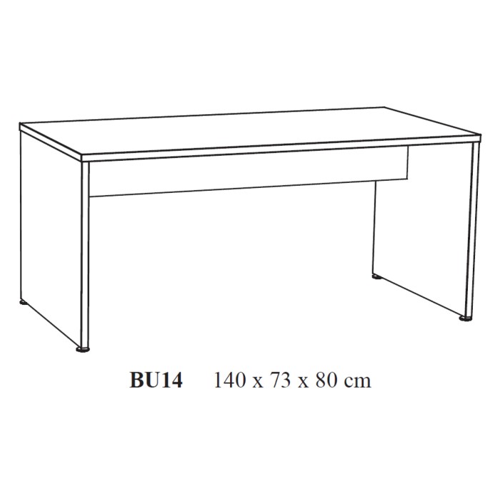 Professioneller Schreibtisch YUKON – 140 cm helles Eichenholz – Kompakter Designer-Holzschreibtisch
