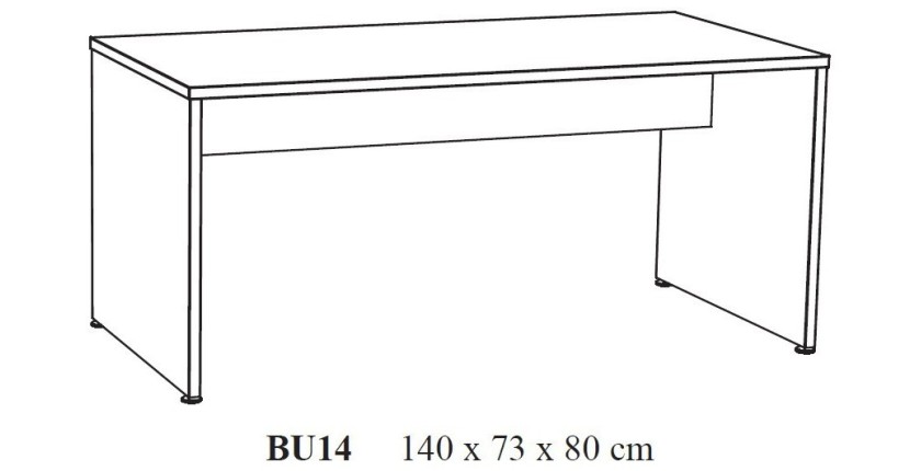 Professioneel bureau 140cm lichte eikenkleur collectie YUKON