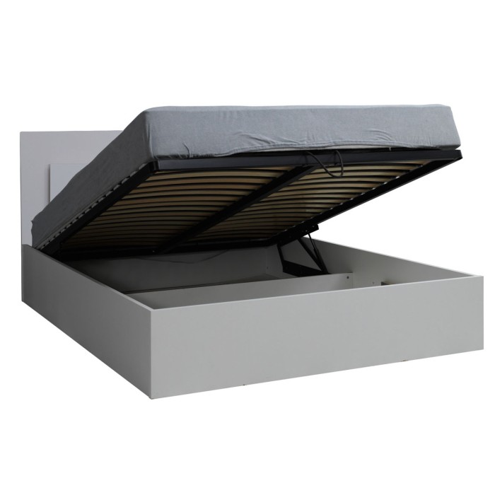 Camera completa SENA, bianco lucido, letto con opzione contenitore 160x200 cm, ideale per una camera luminosa