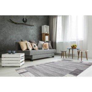 Tapis 290x200cm, design F005G coloris argent - Confort et élégance pour votre intérieur