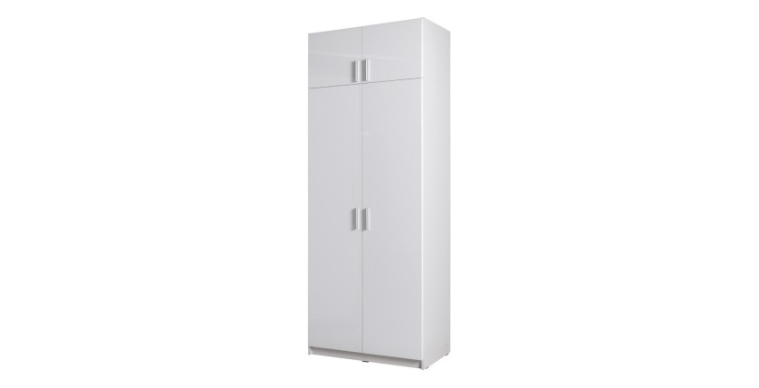 Surmeuble d'armoire deux portes collection FLEX, coloris blanc brillant