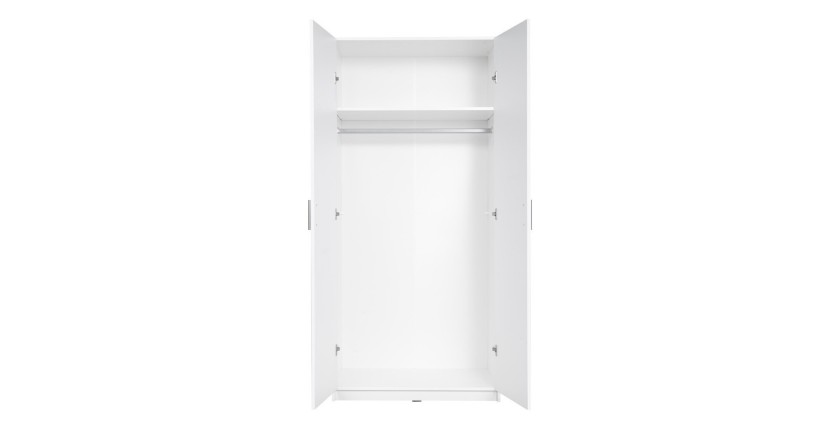 Armoire deux portes collection FLEX, coloris blanc brillant