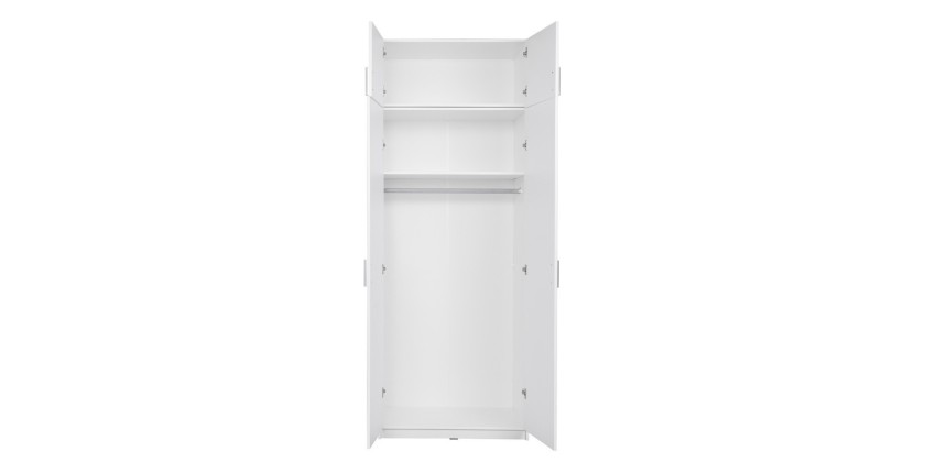 Armoire deux portes collection FLEX, coloris blanc brillant