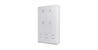 Armoire trois portes et six tiroirs collection FLEX, coloris blanc brillant
