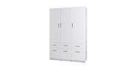 Armoire trois portes et six tiroirs collection FLEX, coloris blanc brillant