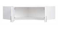 Surmeuble d'armoire d'angle deux portes collection FLEX, coloris blanc brillant